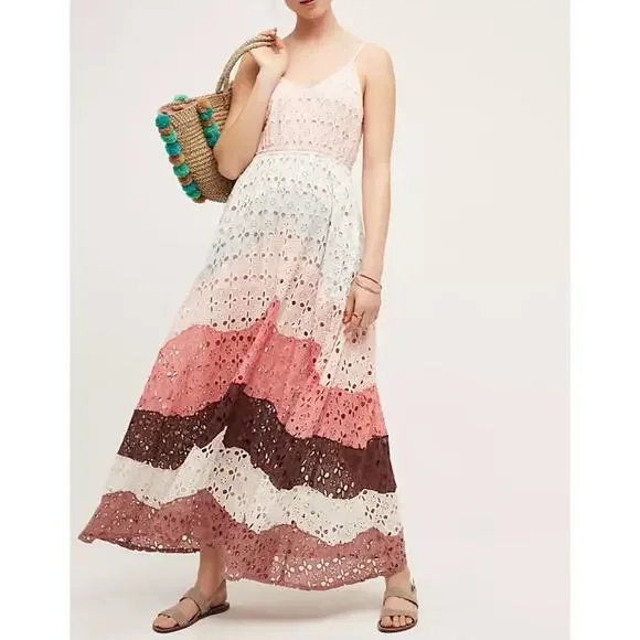 Anthropologie | Dresses | Anthropologie Raga Colorblock Eyelet Lace Maxi Dress Xs Pink Cottagecore Summer | Poshmark Anthropologie | Dresses | Anthropologie Raga Colorblock Eyelet Lace Maxi Dress Xs Pink Cottagecore Summer | Poshmark